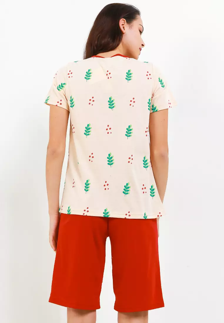 Pyjama Baju Tidur  Short Sleeve Short Pants Sleepwear