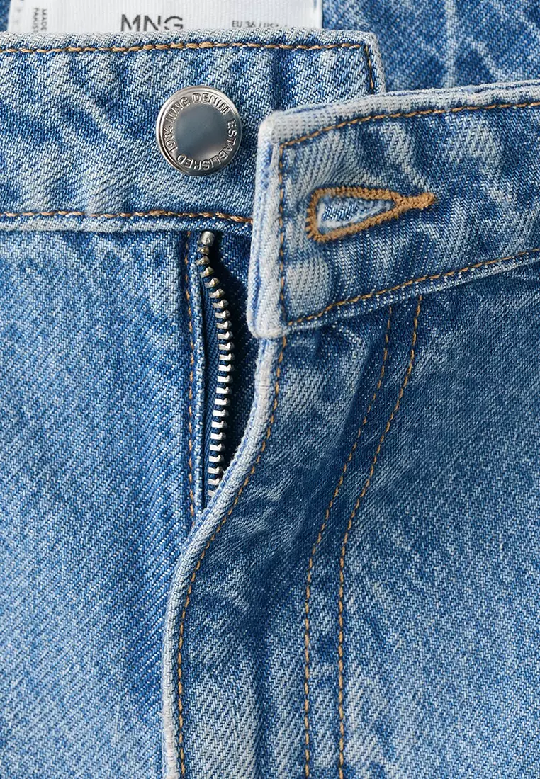 High-Waist Straight-Fit Denim Shorts