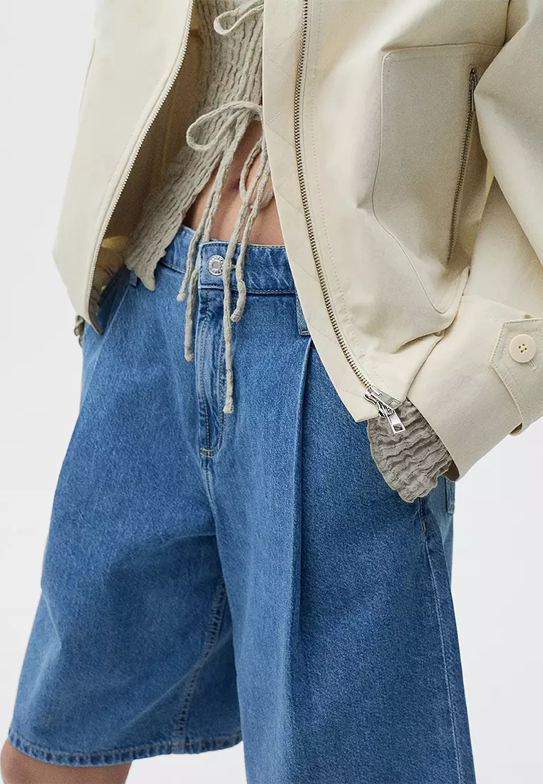 Bermuda Wide Leg Darts Shorts