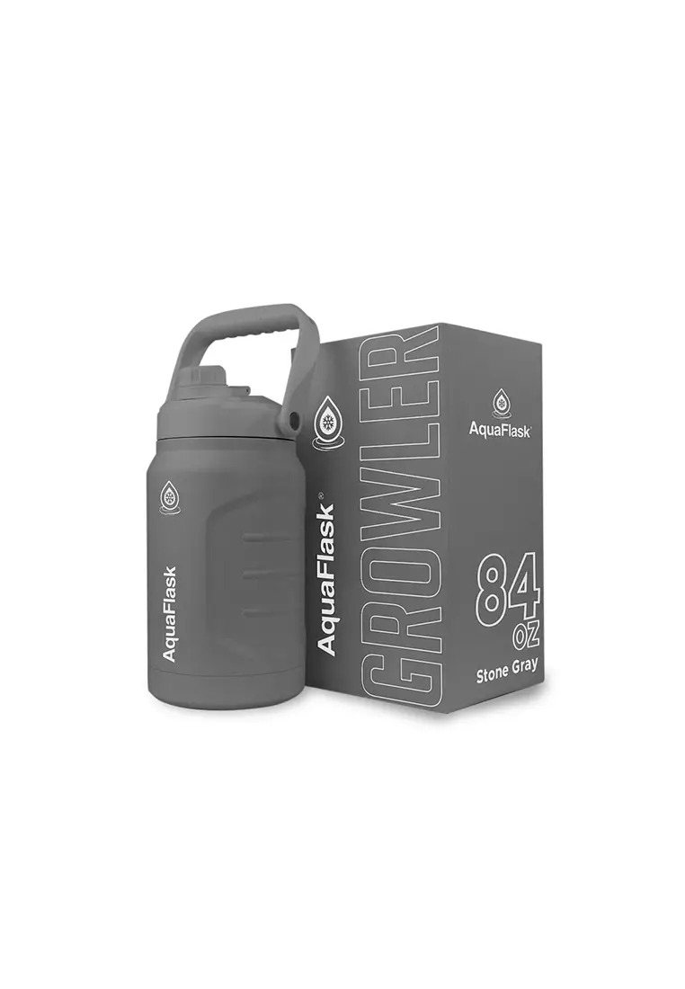 Buy Aquaflask 84oz Growler V2 Stone Grey Wide Mouth Water Bottle 2024 ...