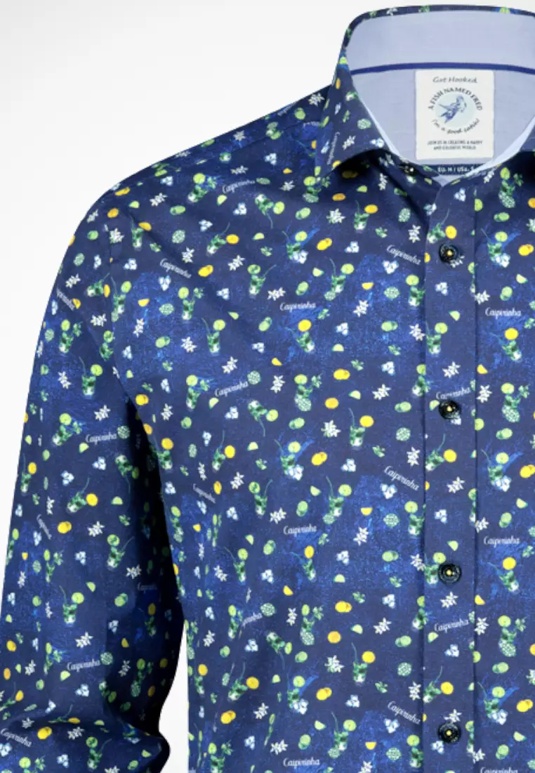 Brazilian Cocktail Caipirinha - Long Sleeve Shirt - Cobalt