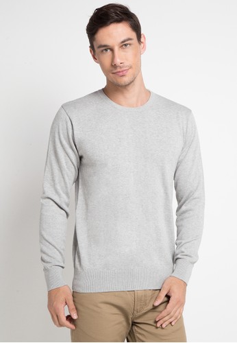 EDITION grey Owen Basic Sweater 37A9AAAEB40548GS_1