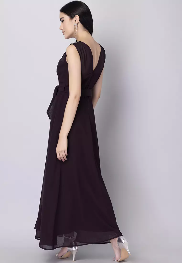 Swiss Dot Lace Trim Maxi Dress – ALELLY