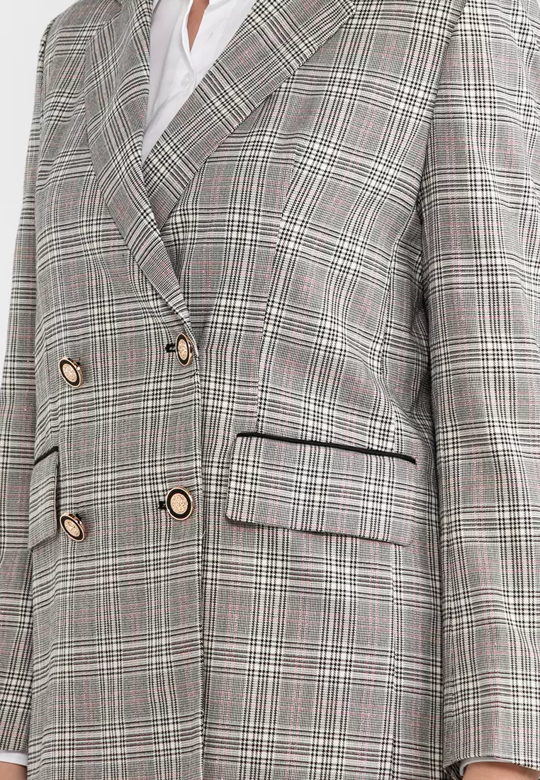 White plaid store blazer