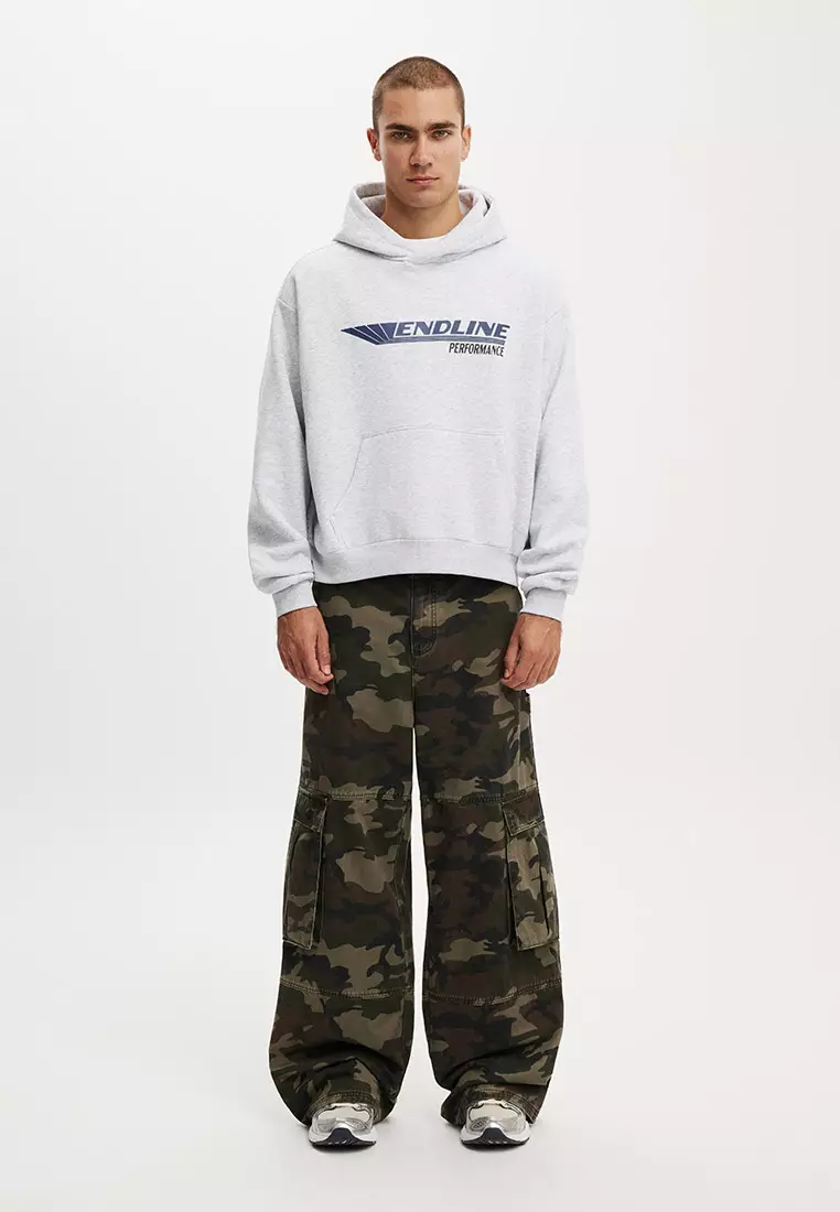 Cropped Fit Graphic Hoodie