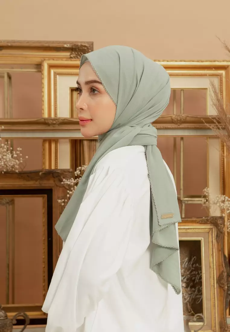 Embroidery Signature Shawl Green Pastel