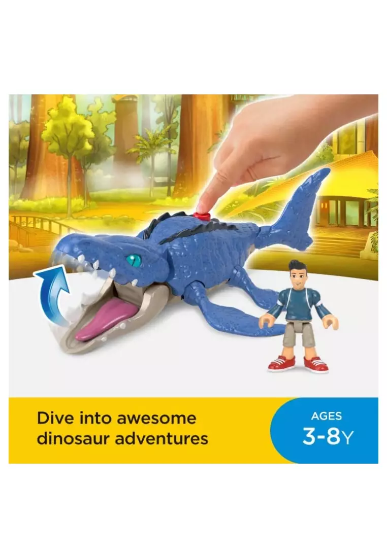 Fisher-price Imaginext Camp Cretaceous Mosasaurus And Kenji