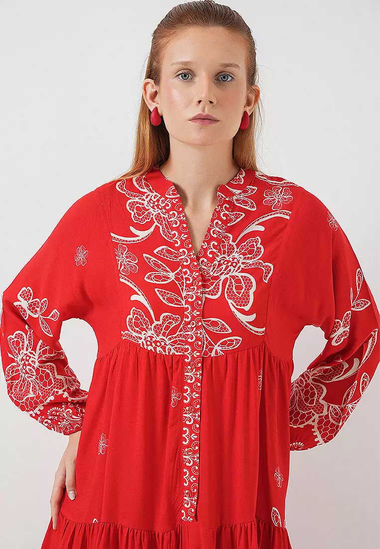 Modest Printed Maxi Dress