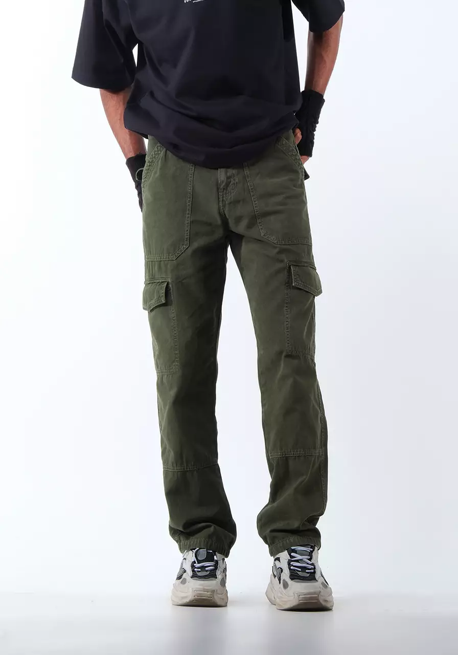 Celana Panjang Cargo Pria Regular Jod Army