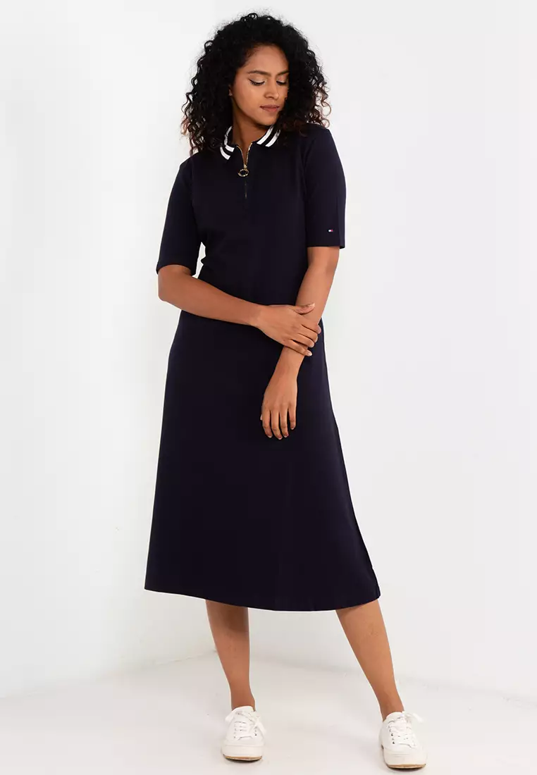 Tommy Hilfiger Half Zip Polo Dress ZALORA
