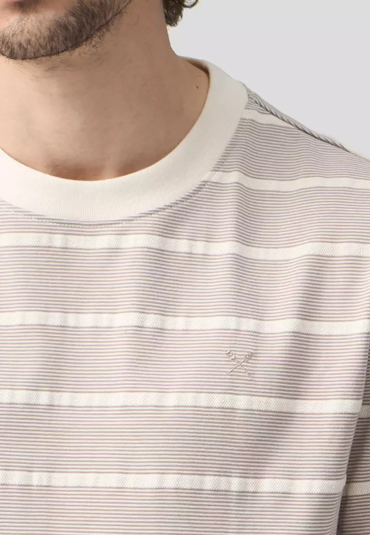 Regular Fit Stripe T-Shirt In Jacquard Knit