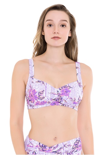 Sunseeker purple South Pacific Hibiscus D Cup Bikini Top 68029US0705EDBGS_1