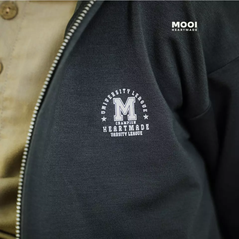 Mooi Atasan Hoodie Panjang Anak Theo Hoodie Jacket - Dark Grey V.1