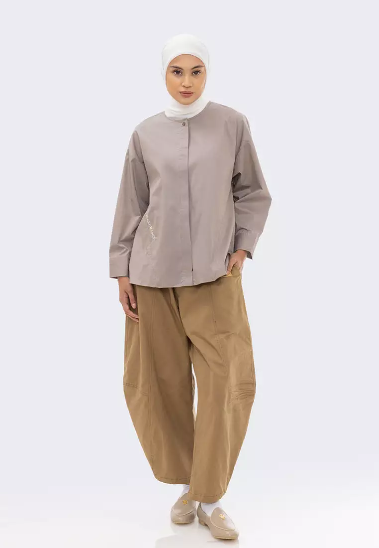 Ria Miranda Taupe Ginnie Top