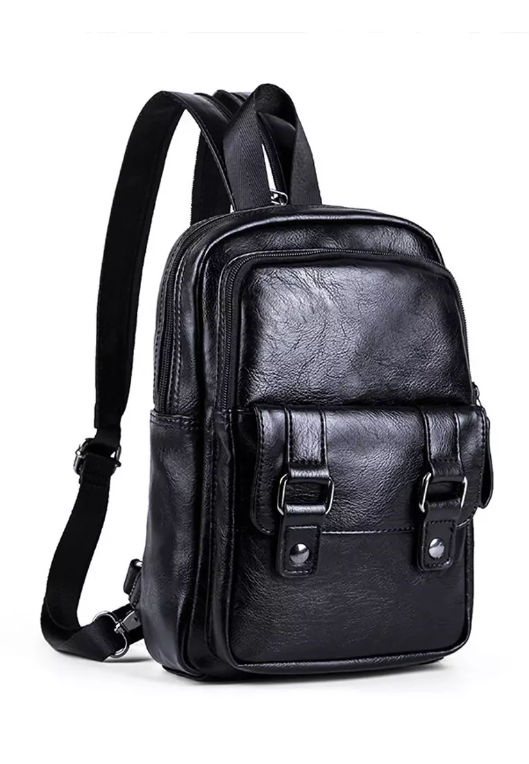 Functional Faux Leather Backpack ET6982