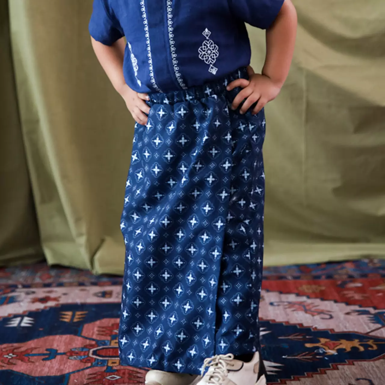 Mooi Sarung Print Sarung Anak Laki - Laki Raya Collection - Sky Blue