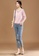 A-IN GIRLS pink Simple Lace Stitching V-Neck T-Shirt 40CCFAA52BD31AGS_5