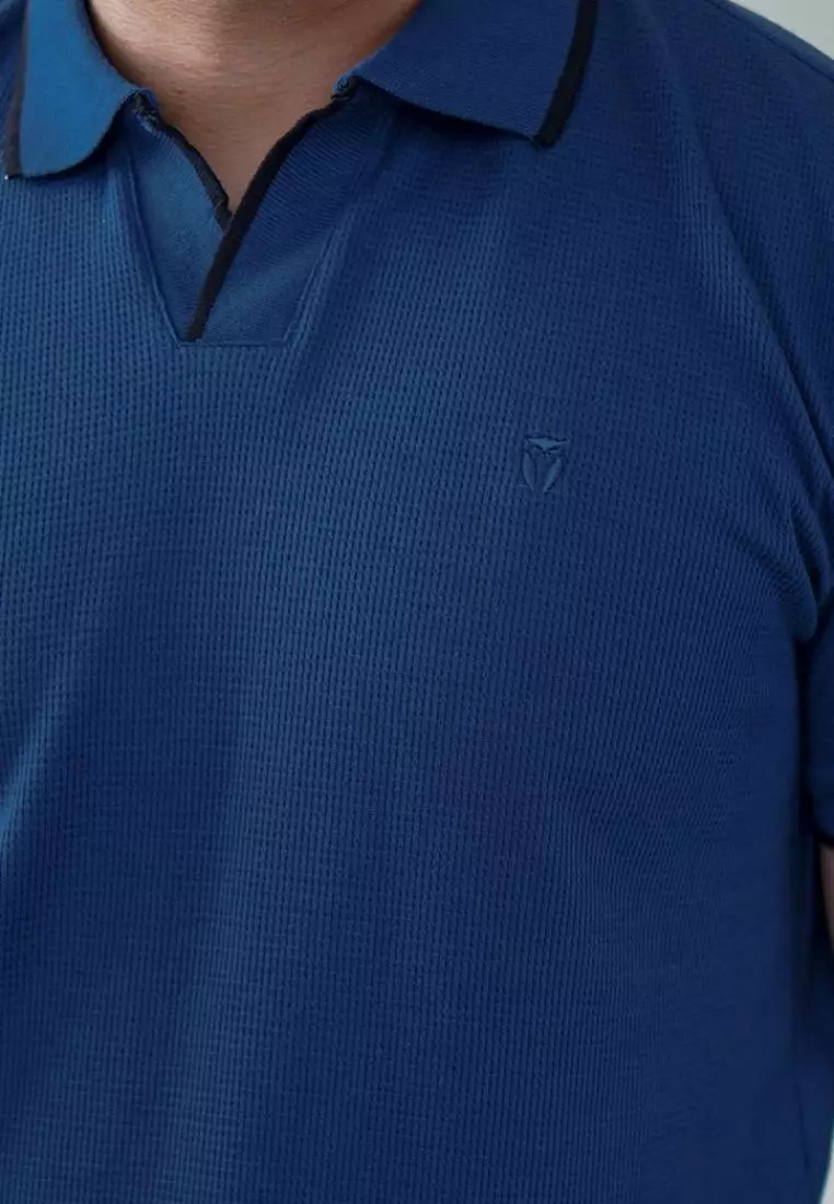 MATSUDA Kaos Polo Pria Waffel Kerah Otsuki