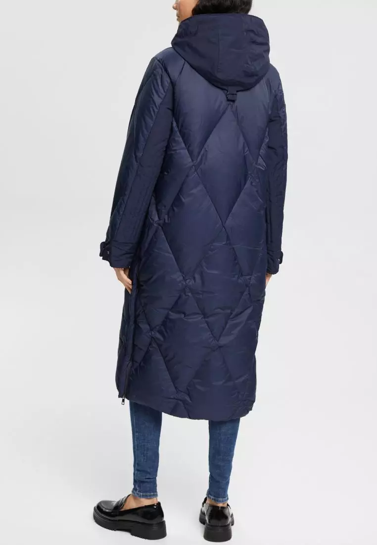 ESPRIT - Padded Wool-Blend Coat With Detachable Hood at our online shop