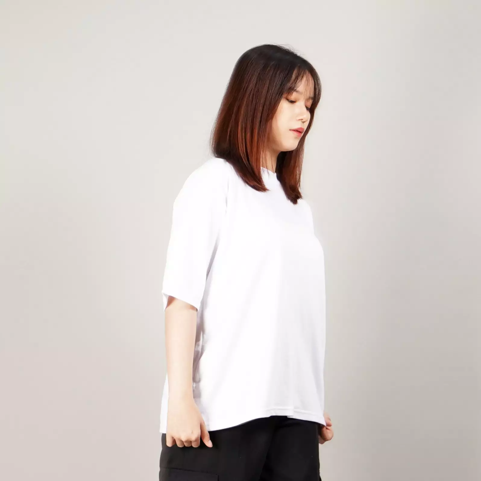 GEORGIE Kaos Putih Polos TShirt Polos Basic T-Shirts Wanita Lengan Pendek - PUTIH