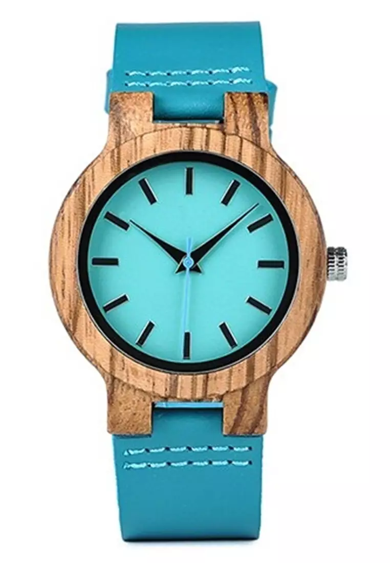 Jam Tangan Kasual Analog Kayu Wanita Strap Tali Genuine Kulit Leather LQ89 ORIGINAL
