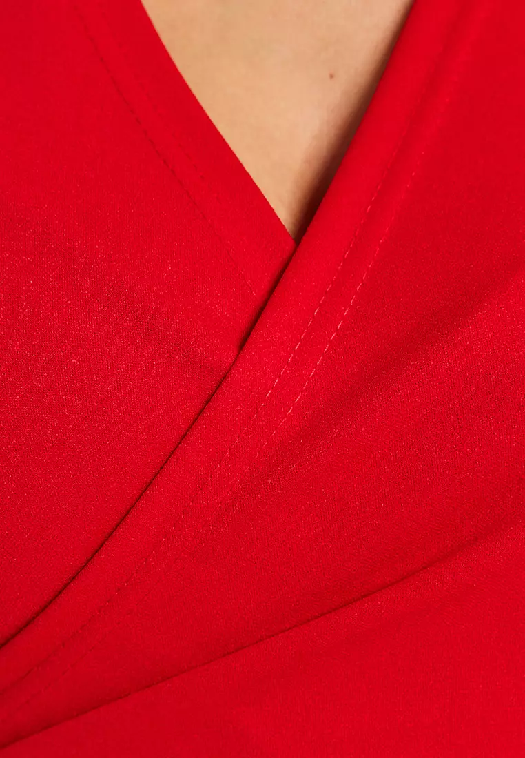 Drape Effect Midi Dress