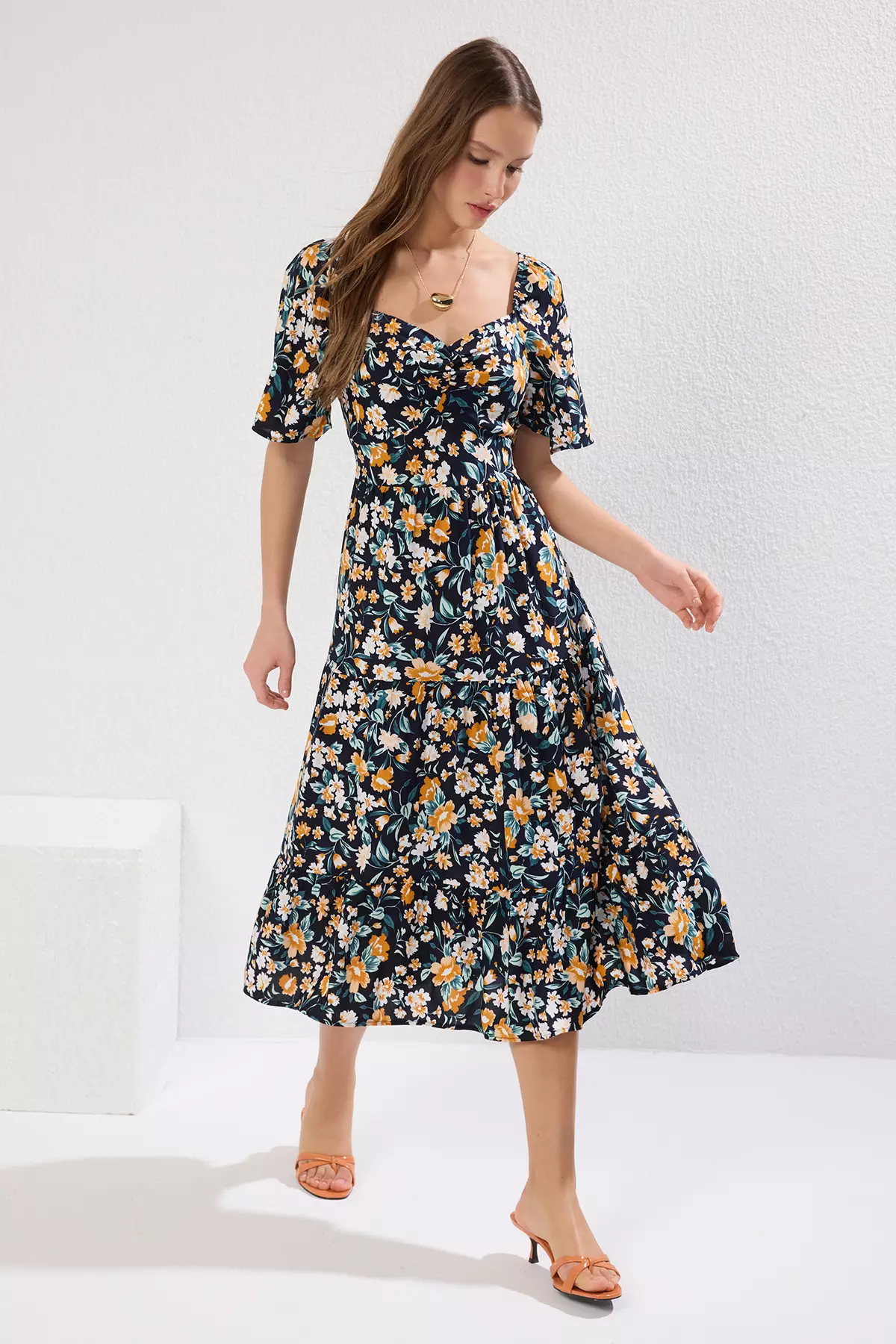 Buy Trendyol Print Midi Dress Online ZALORA Malaysia