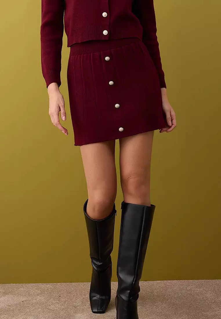 Knit Cardigan & Mini Skirt Set