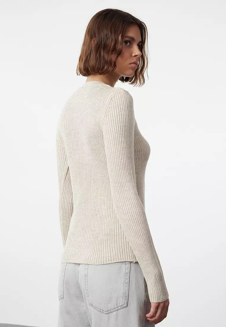 Anthracite-Beige Double Pack Knitwear Sweater TWOAW22KZ1766