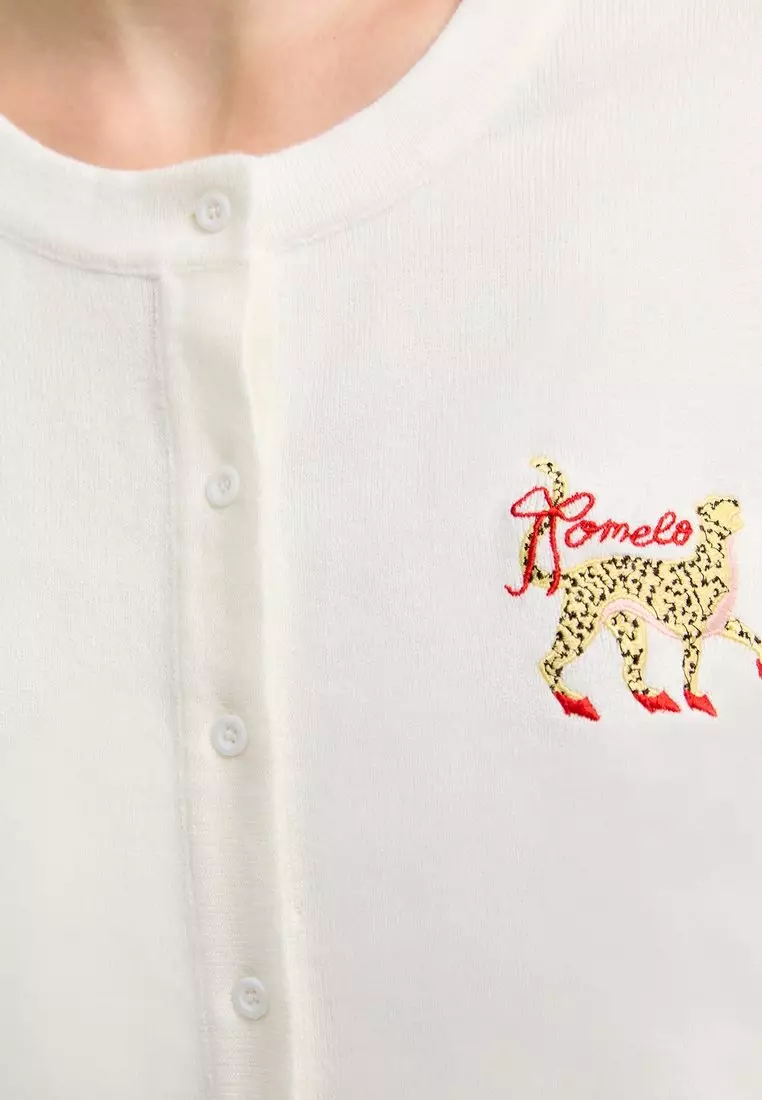 Embroidered Cardigan - Ivory