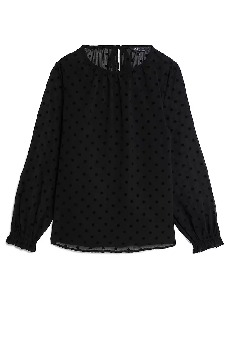 Chiffon Polka Dot Blouse