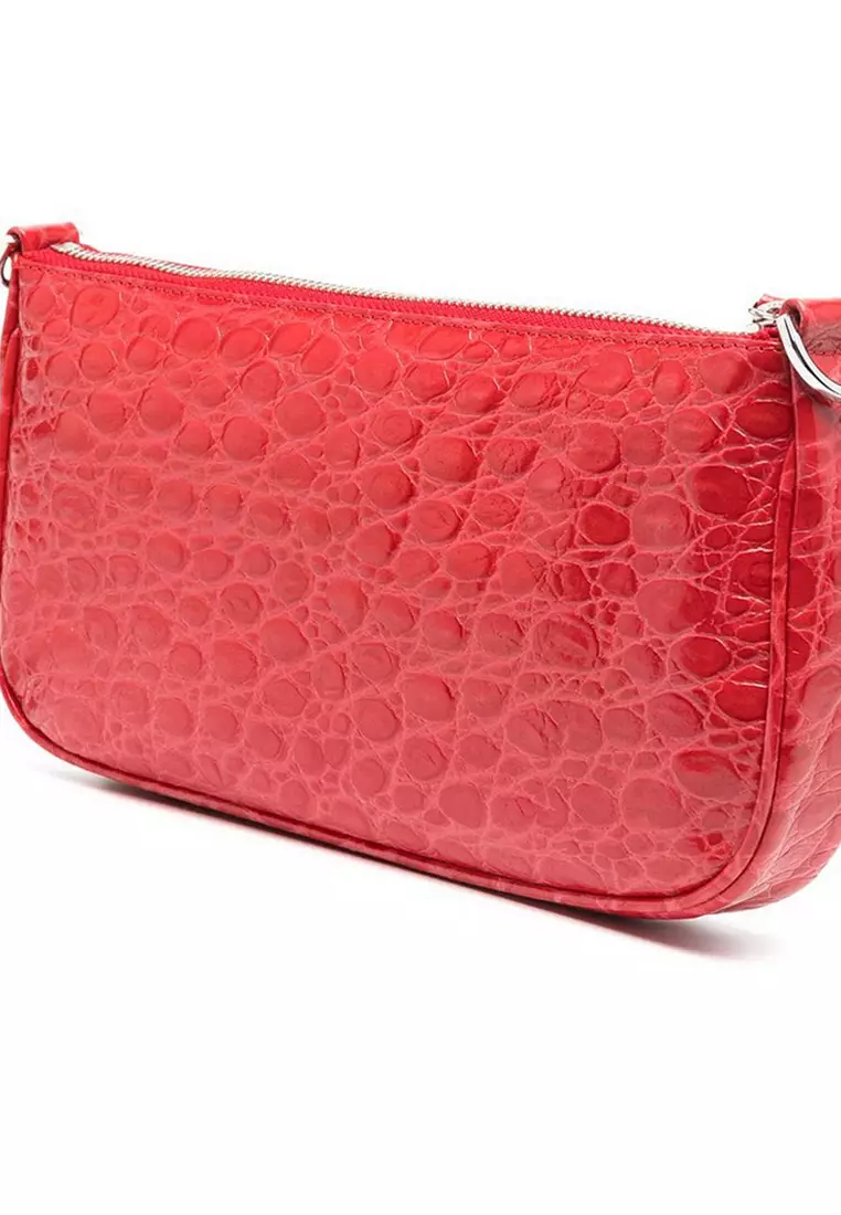 Buy By Far By Far Rachel Croco Embossed Leather Shoulder Bag in