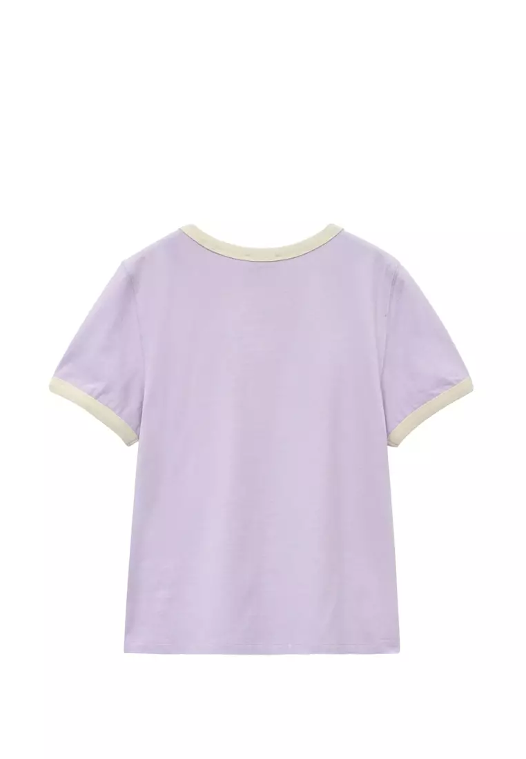W Classic Logo ringer Tee - Light Purple