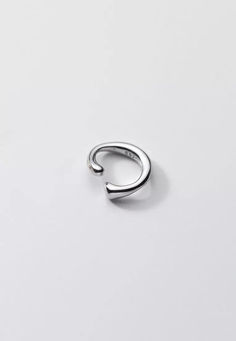 HAPPY FRIDAYS 925 Silver Curvy Shape Ear Cuff (Single Piece) JW AR ...