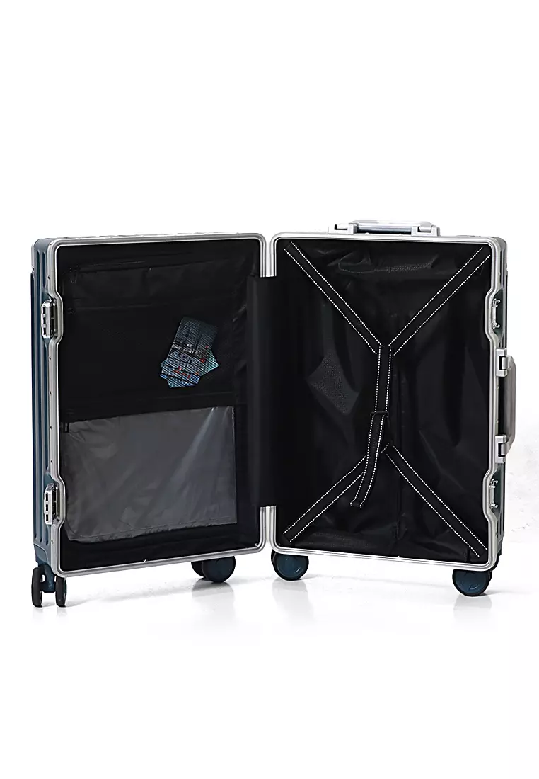 Barayev Koper Alumunium Frame Size 20 Inch Travel Bag Unisex Large Compartment  TSA Lock Material Polycarbonate ORIGINAL - pasifiicblue