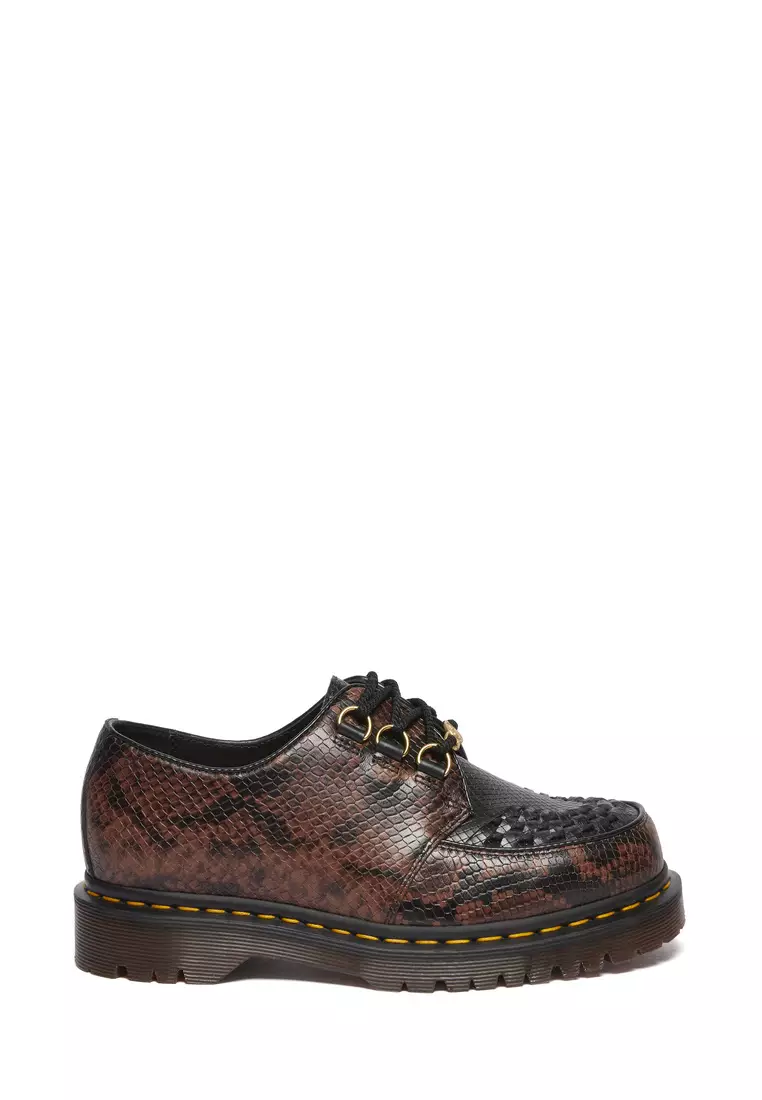 Discount on Dr. Martens  shoes - SKU: Ramsey Year of the Snake Smooth Leather Black Brown Shoes Women