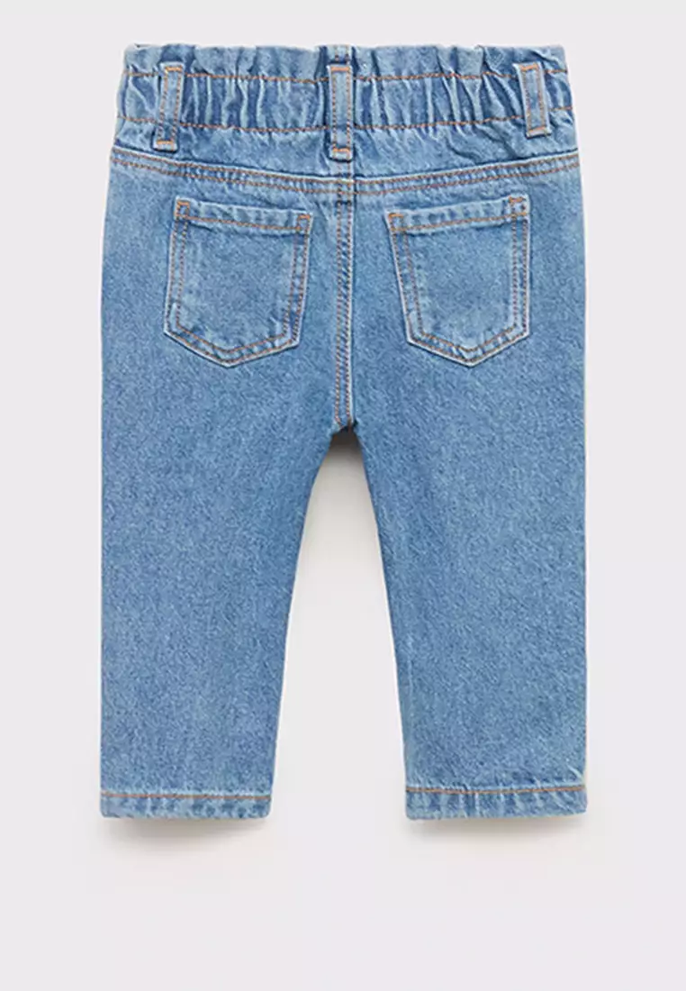 Paper Bag Jeans with Buttons