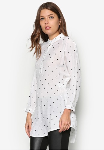 點點長版長袖上衣,zalora時尚購物網的koumi koumi 服飾, 襯衫