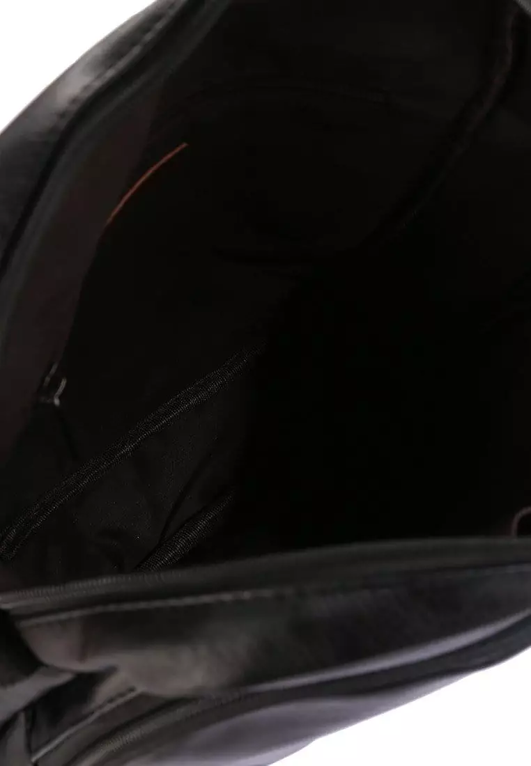 Distressed Leather Courier Crossbody Bag