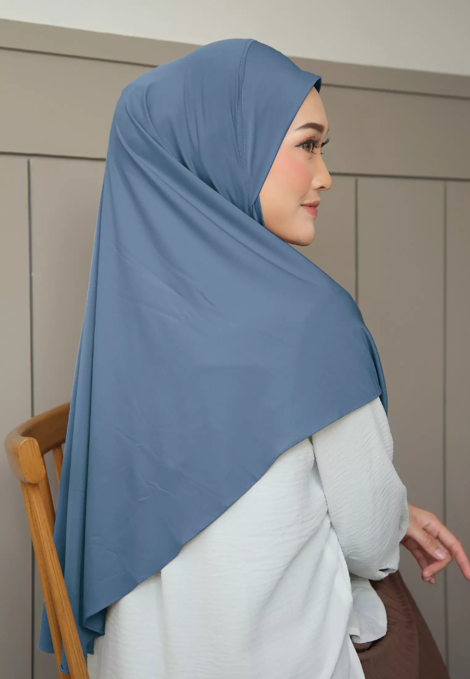 Cotton Bee - Ovel Shawl | Hijab Instan | Pashmina - Greece Blue