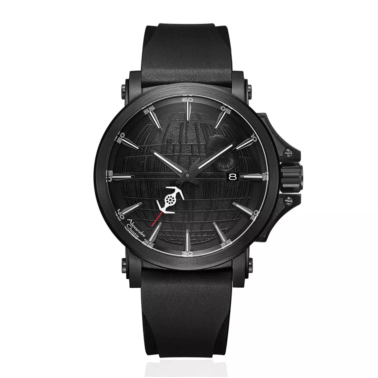 Alexandre Christie Star Wars - Death Star Limited Edition Jam Tangan Pria - Black - Rubber - 9205 MARDS1