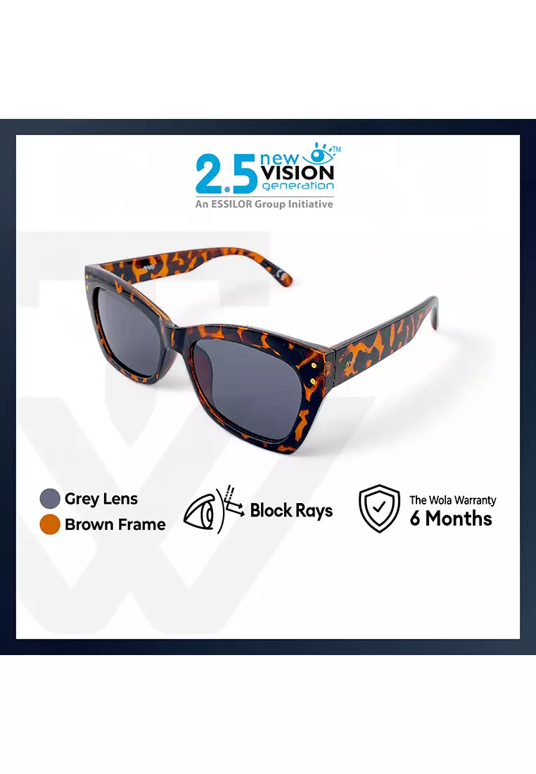 Women's Cat Eye Frame Brown Plastic UV Protection Sunglasses SUNSC2520608