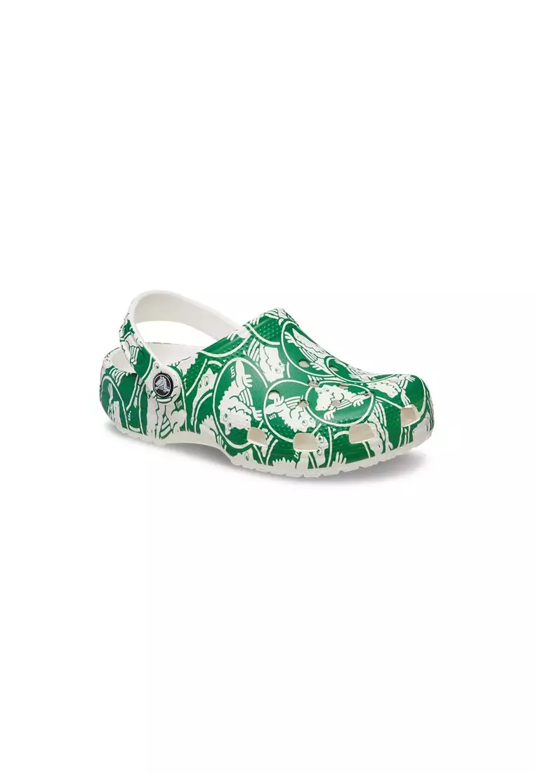 Discount on Crocs  shoes - SKU: Toddler Classic Duke Print Clog In Green Ivy