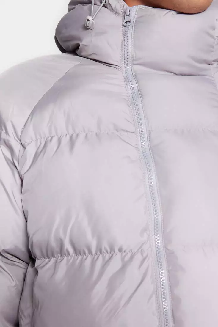 Light Gray Men's Oversize Windproof Winter Jacket