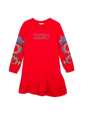 KENZO KIDS red KENZO GIRLS DRESS E4865KAC81FED9GS_1