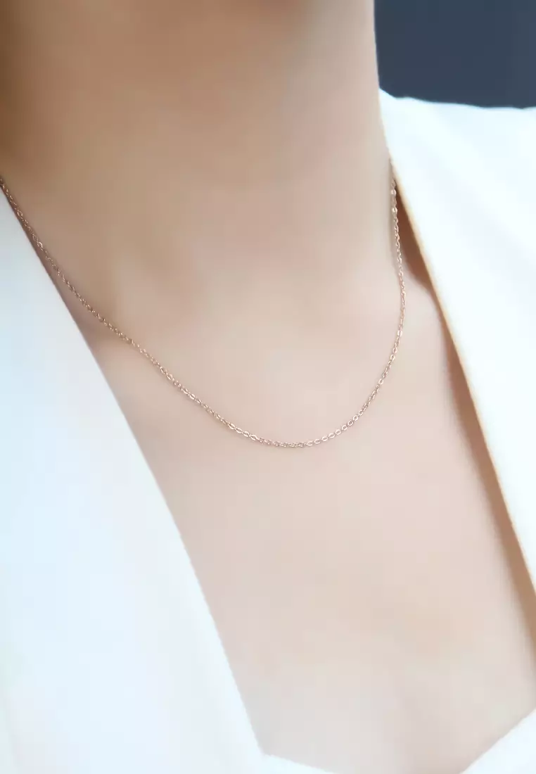 Plain Chain Necklace in Rose Gold