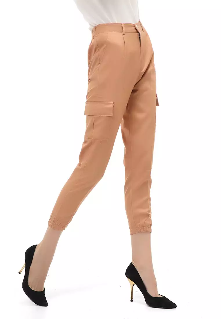Jourel Jogger Pants Kasual Wanita Material Cotton ORIGINAL - Mocca