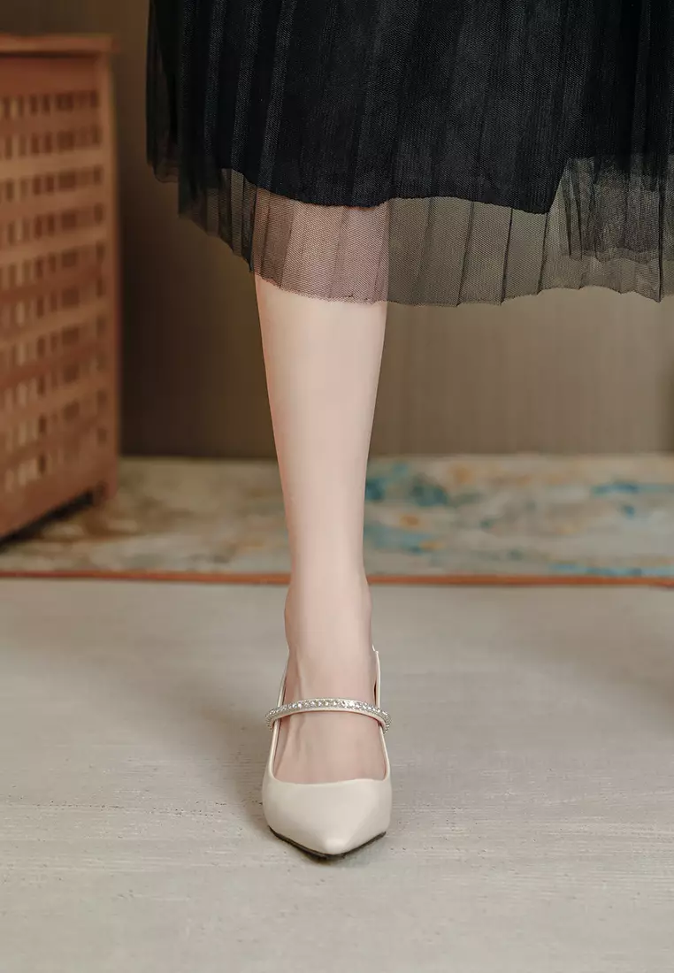 7.5CM Rhinestone Strap Slingback High Heel TE6347-8