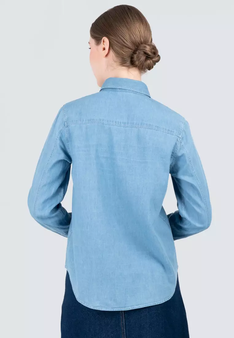 Polo Haus - Women’s Signature Fit Denim Long Sleeve Shirt WWLSV001