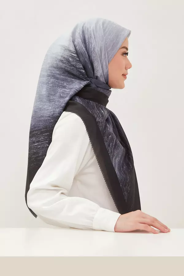 MINIMAL - Zaanera - Scarfs Motif Gradasi - White Warna White